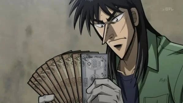 Kaiji Itou in one of his risky games, where every bill has a price.