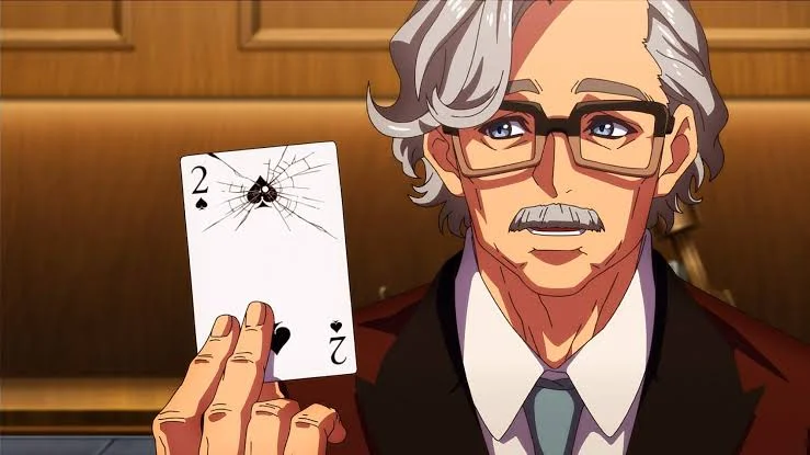 The poker-faced Bernard Simmons in the anime “High Card”